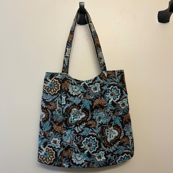 Vera Bradley Retired Java Blue Curvy Tote - Picture 2 of 6